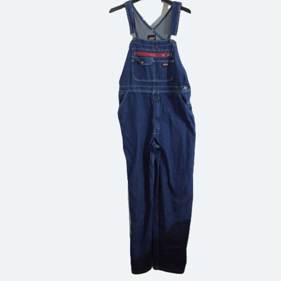 Dickies Denim Relaxed Fit Ultra Tough Workwear Bib Overalls Coveralls size MR - Picture 1 of 8